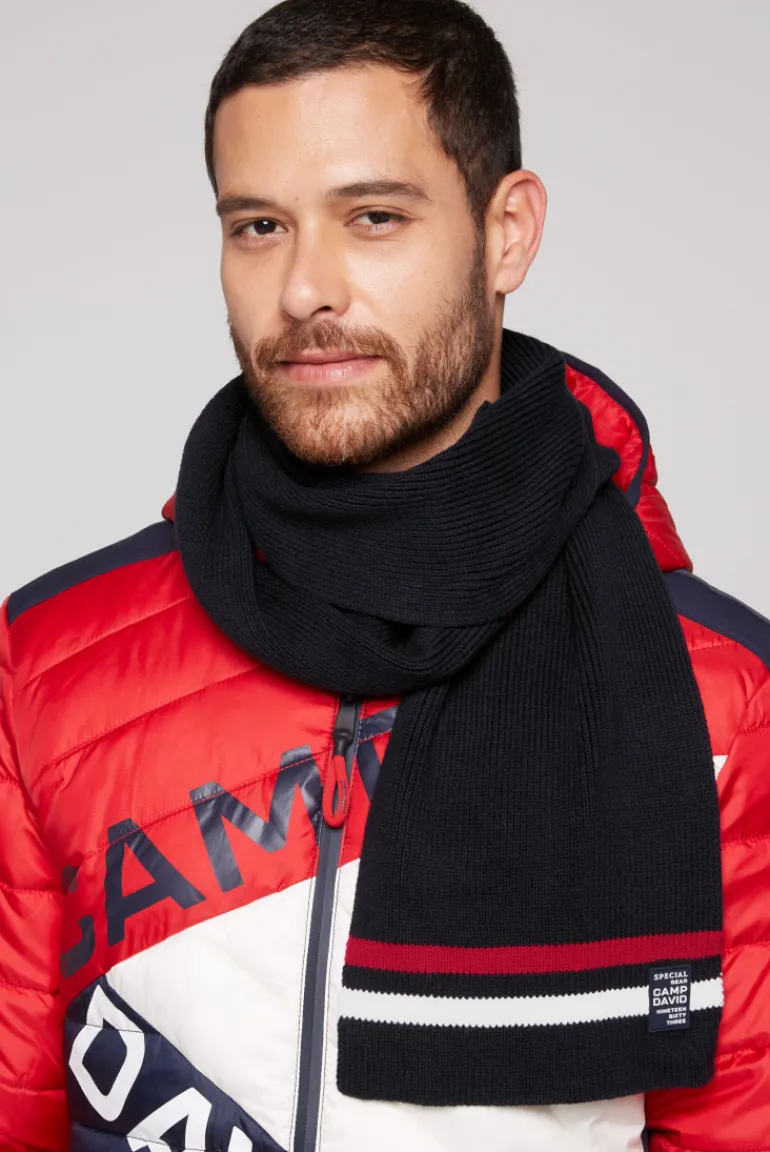 Flash Sale CAMP DAVID & SOCCX Rippstrickschal mit Streifen-Details blue navy bluenavy
