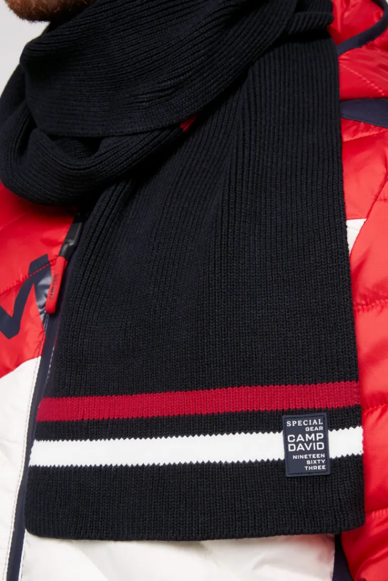 Flash Sale CAMP DAVID & SOCCX Rippstrickschal mit Streifen-Details blue navy bluenavy