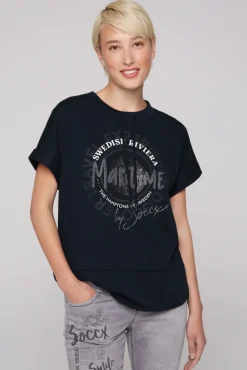 Clearance CAMP DAVID & SOCCX Ärmelloses Shirt mit Artwork aus Schmucksteinen blue navy bluenavy