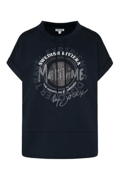 Clearance CAMP DAVID & SOCCX Ärmelloses Shirt mit Artwork aus Schmucksteinen blue navy bluenavy