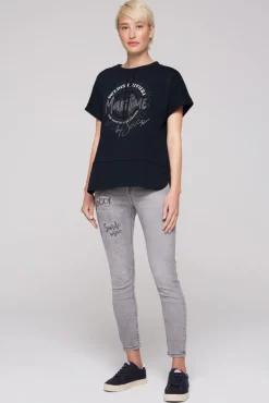 Clearance CAMP DAVID & SOCCX Ärmelloses Shirt mit Artwork aus Schmucksteinen blue navy bluenavy