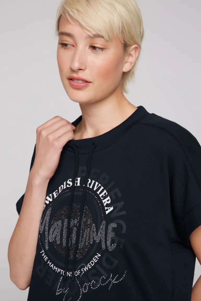 Clearance CAMP DAVID & SOCCX Ärmelloses Shirt mit Artwork aus Schmucksteinen blue navy bluenavy