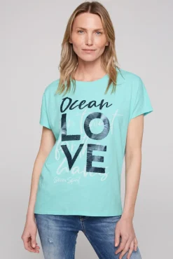 Shop CAMP DAVID & SOCCX Ärmelloses Shirt mit Folienprint flash aqua flashaqua