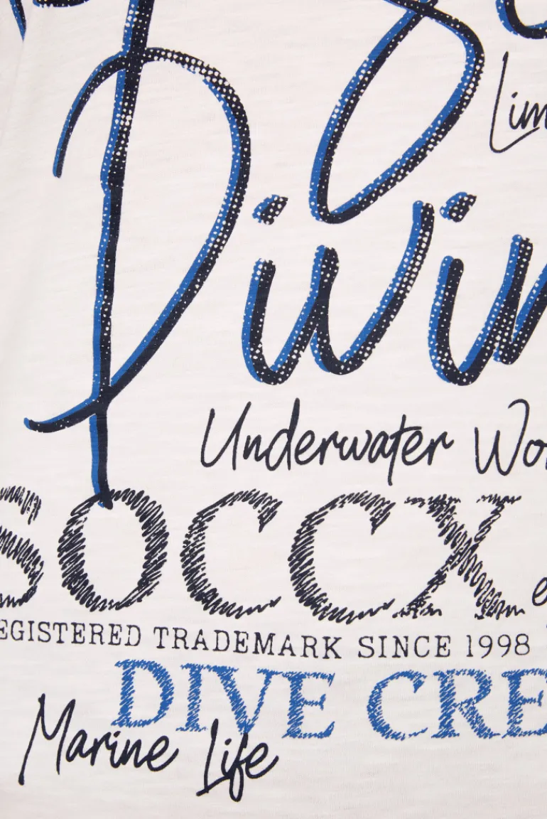 Store CAMP DAVID & SOCCX Ärmelloses Shirt mit V-Ausschnitt und Artwork ivory