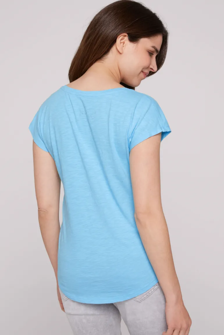 Store CAMP DAVID & SOCCX Ärmelloses Shirt mit V-Ausschnitt und Artwork aqua