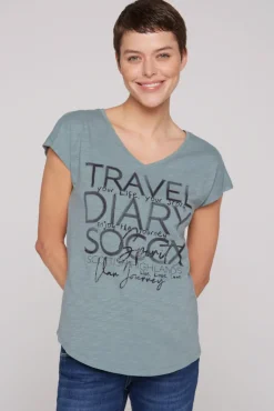 Best Sale CAMP DAVID & SOCCX Ärmelloses Shirt mit V-Ausschnitt und Artwork grey green | L greygreen