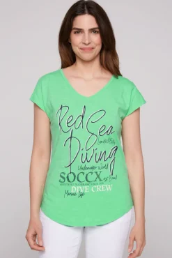 Best CAMP DAVID & SOCCX Ärmelloses Shirt mit V-Ausschnitt und Artwork regatta green regattagreen