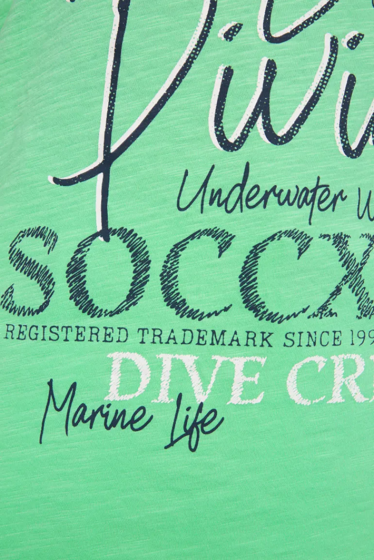 Best CAMP DAVID & SOCCX Ärmelloses Shirt mit V-Ausschnitt und Artwork regatta green regattagreen