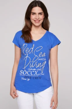 Discount CAMP DAVID & SOCCX Ärmelloses Shirt mit V-Ausschnitt und Artwork deep sky deepsky