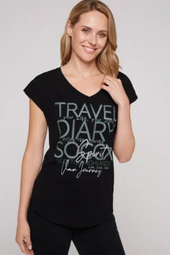 Best Sale CAMP DAVID & SOCCX Ärmelloses Shirt mit V-Ausschnitt und Artwork black