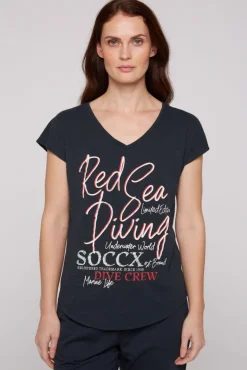 New CAMP DAVID & SOCCX Ärmelloses Shirt mit V-Ausschnitt und Artwork classic navy classicnavy