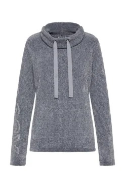 Best Sale CAMP DAVID & SOCCX Rollkragenpullover in Chenillestrick mit Logo Prints cold grey coldgrey