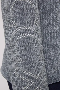 Best Sale CAMP DAVID & SOCCX Rollkragenpullover in Chenillestrick mit Logo Prints cold grey coldgrey