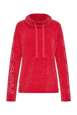 Hot CAMP DAVID & SOCCX Rollkragenpullover in Chenillestrick mit Logo Prints clear red clearred