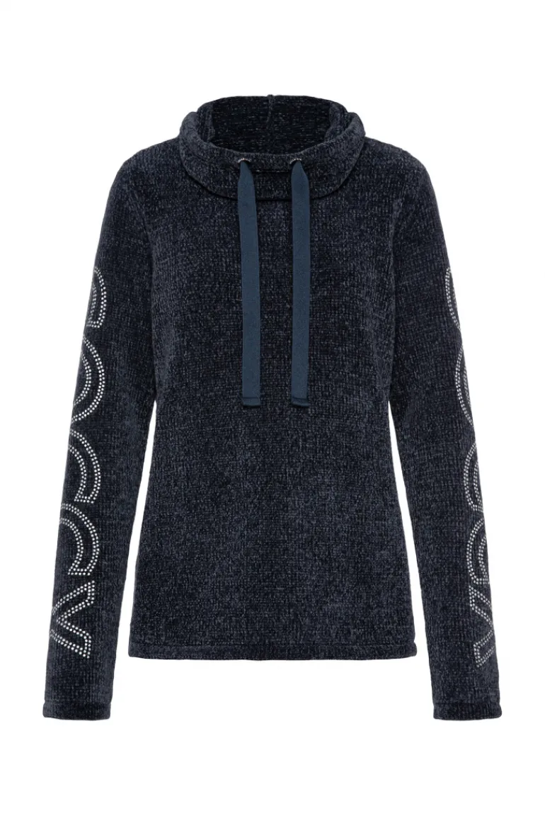 Outlet CAMP DAVID & SOCCX Rollkragenpullover in Chenillestrick mit Logo Prints blue navy bluenavy