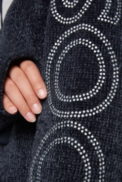 Outlet CAMP DAVID & SOCCX Rollkragenpullover in Chenillestrick mit Logo Prints blue navy bluenavy