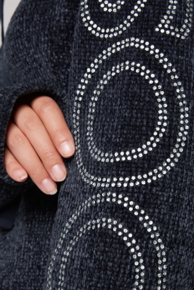 Outlet CAMP DAVID & SOCCX Rollkragenpullover in Chenillestrick mit Logo Prints blue navy bluenavy