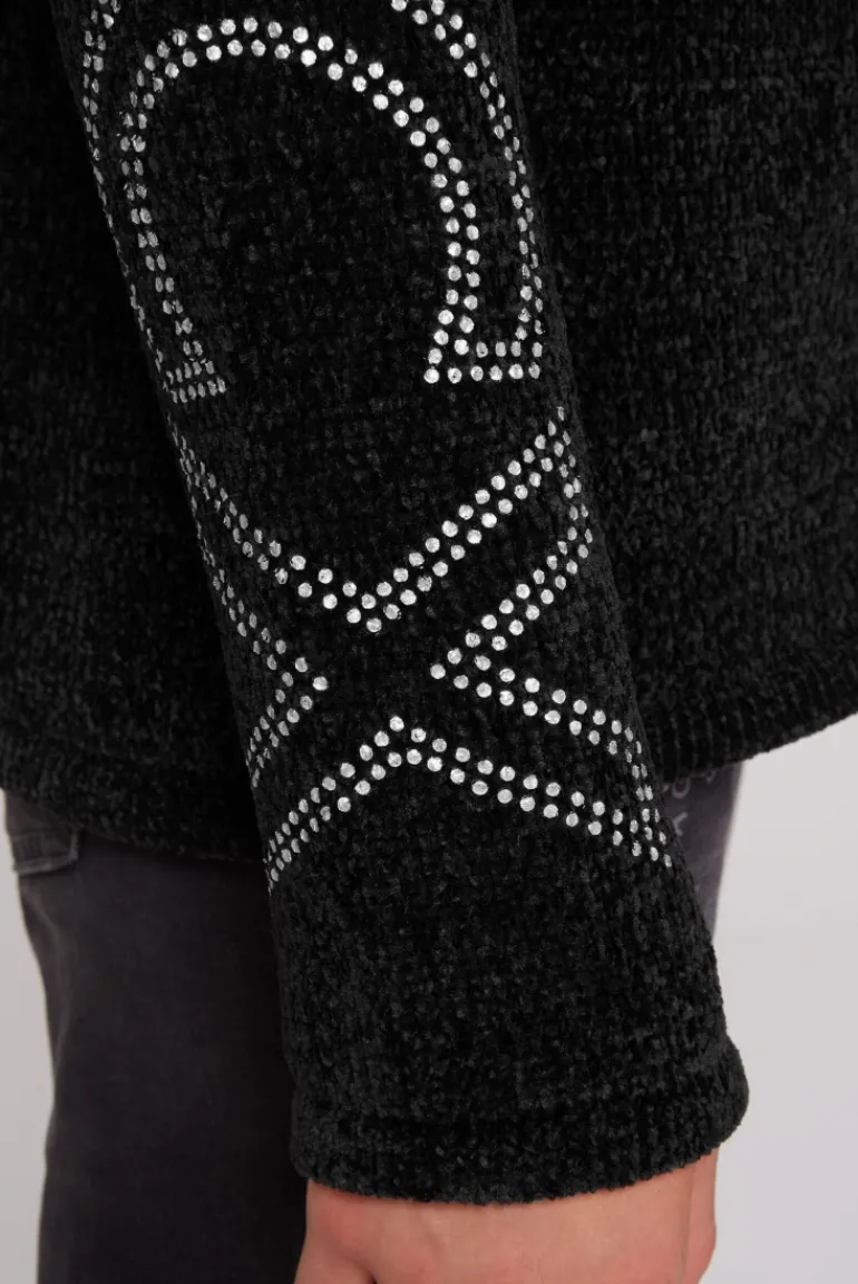Sale CAMP DAVID & SOCCX Rollkragenpullover in Chenillestrick mit Logo Prints black