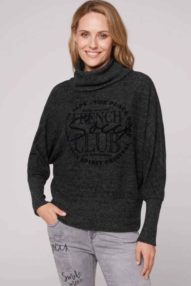 Flash Sale CAMP DAVID & SOCCX Rollkragenpullover mit Fledermausärmeln black melange blackmelange