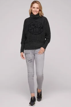 Flash Sale CAMP DAVID & SOCCX Rollkragenpullover mit Fledermausärmeln black melange blackmelange