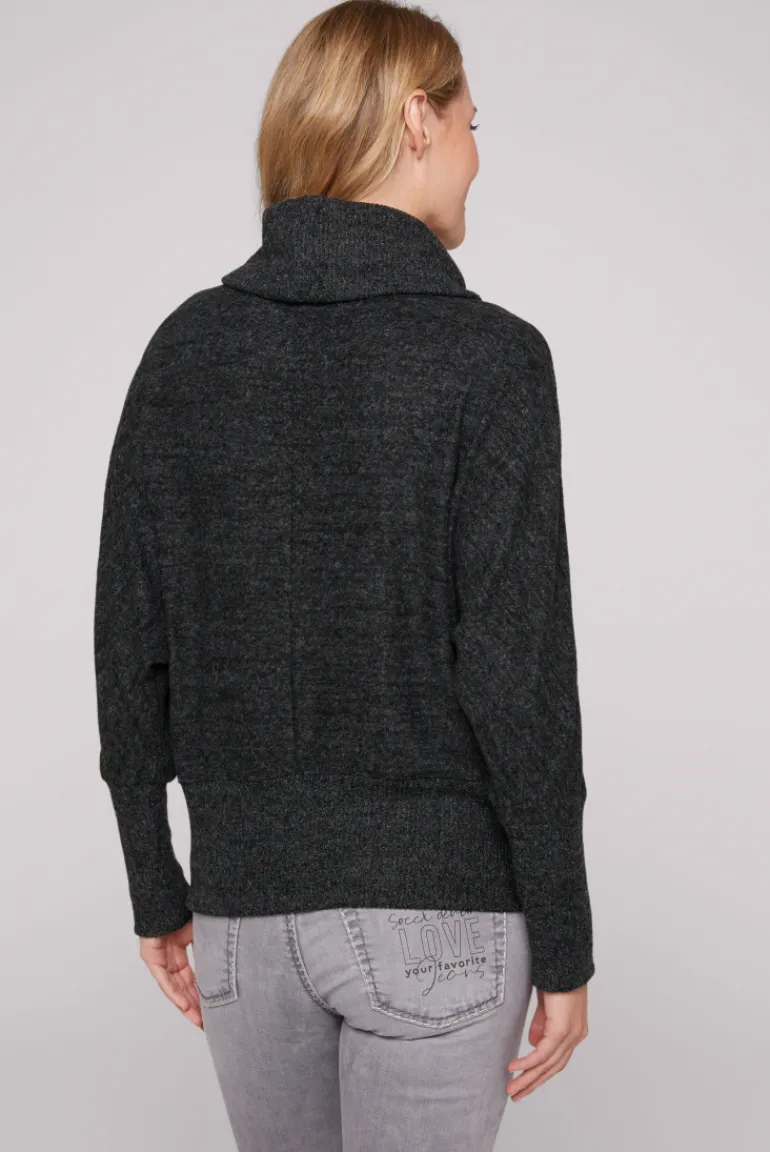 Flash Sale CAMP DAVID & SOCCX Rollkragenpullover mit Fledermausärmeln black melange blackmelange
