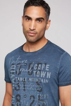 Store CAMP DAVID & SOCCX Rundhalsshirt Oil Dyed mit Label Print blue navy bluenavy