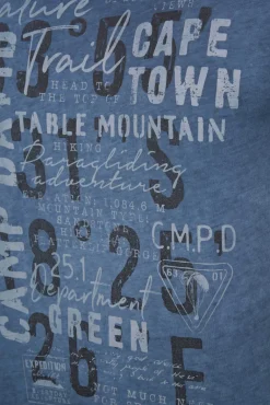 Store CAMP DAVID & SOCCX Rundhalsshirt Oil Dyed mit Label Print blue navy bluenavy