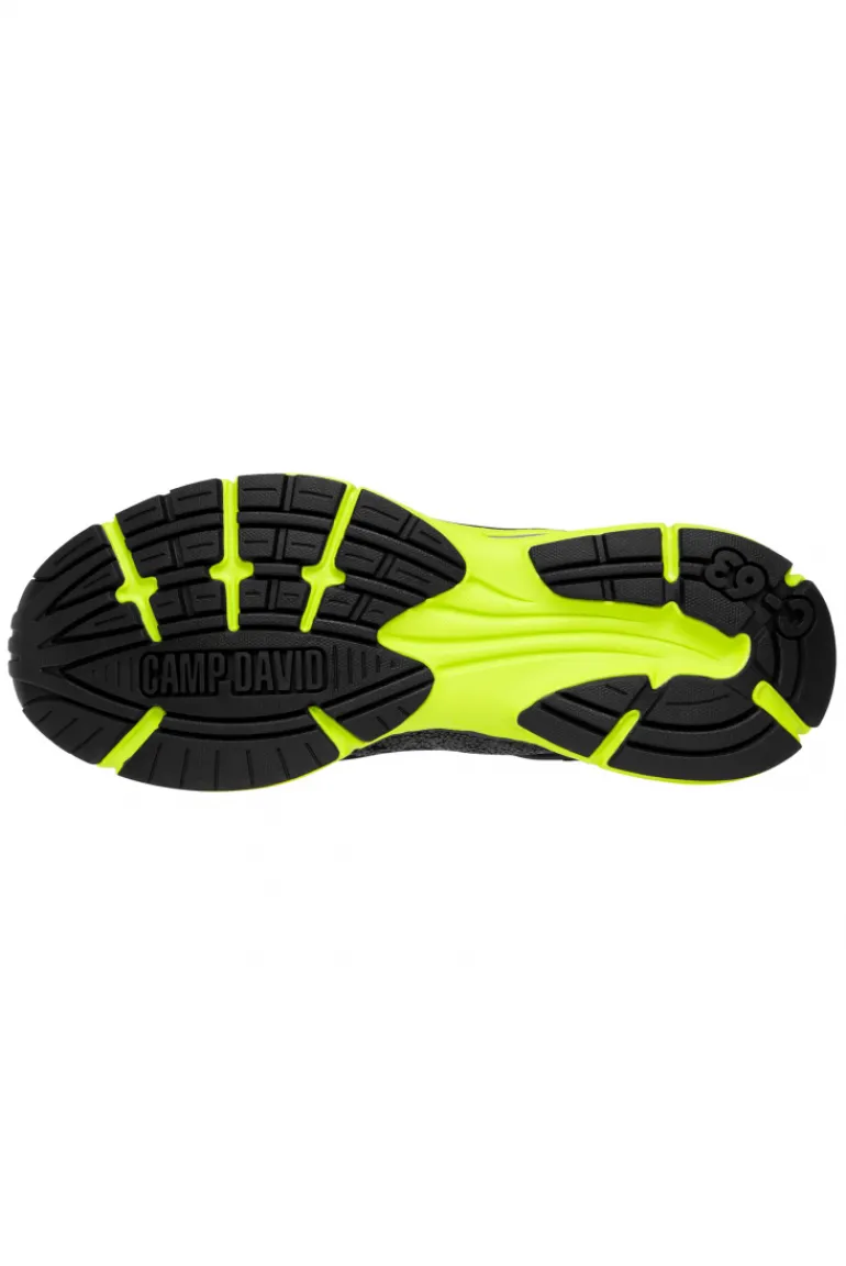 Best Sale CAMP DAVID & SOCCX Running Sneaker mit Knit-Design und Rubber Logo black