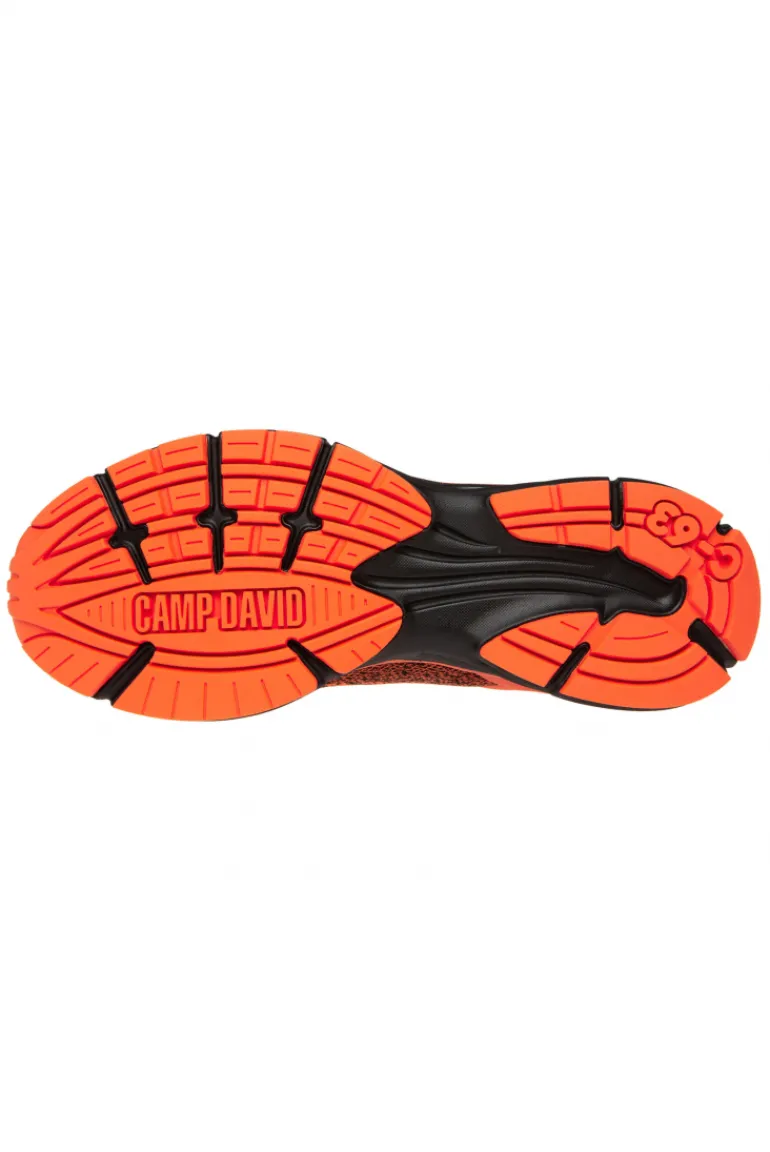 Clearance CAMP DAVID & SOCCX Running Sneaker mit Knit-Design und Rubber Logo signal orange signalorange