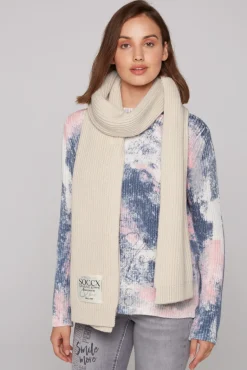 Online CAMP DAVID & SOCCX Schal in Rippstrick mit Label Patch faded beige fadedbeige