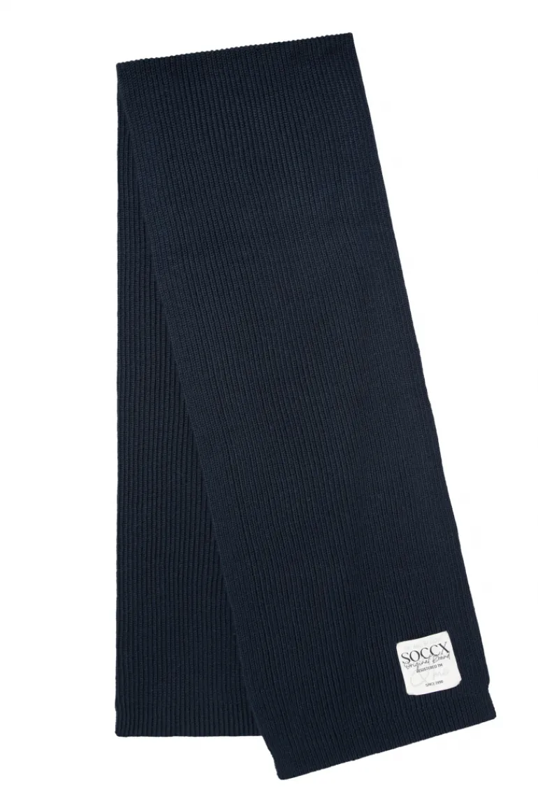 Outlet CAMP DAVID & SOCCX Schal in Rippstrick mit Label Patch blue navy bluenavy