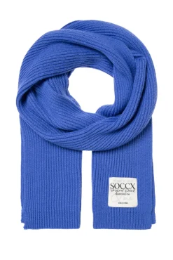 Outlet CAMP DAVID & SOCCX Schal in Rippstrick mit Label Patch vividblue