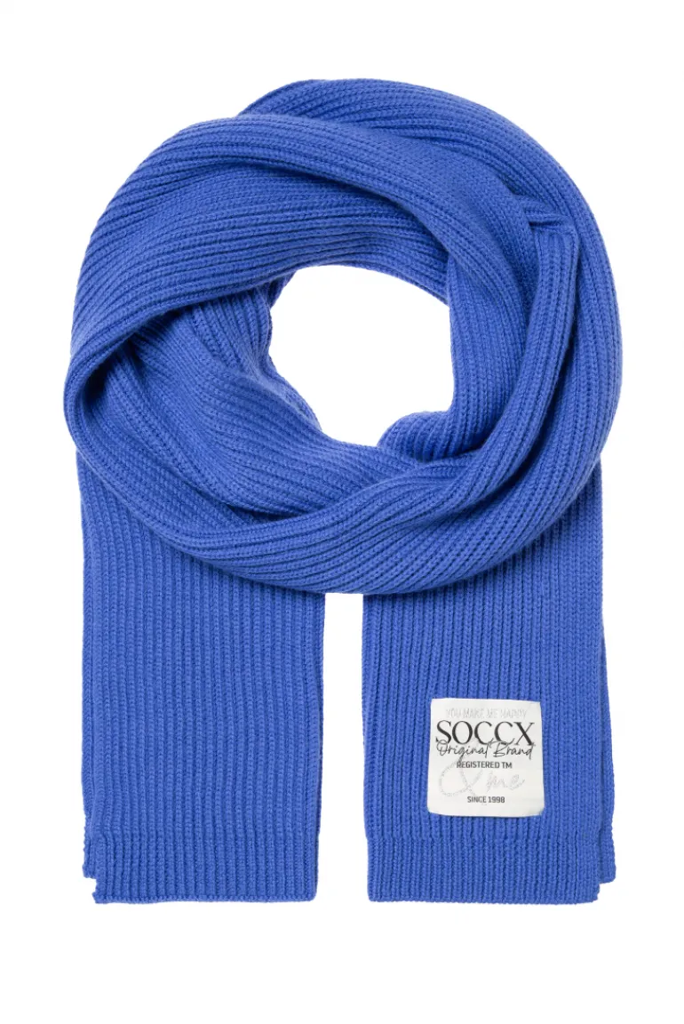 Outlet CAMP DAVID & SOCCX Schal in Rippstrick mit Label Patch vividblue