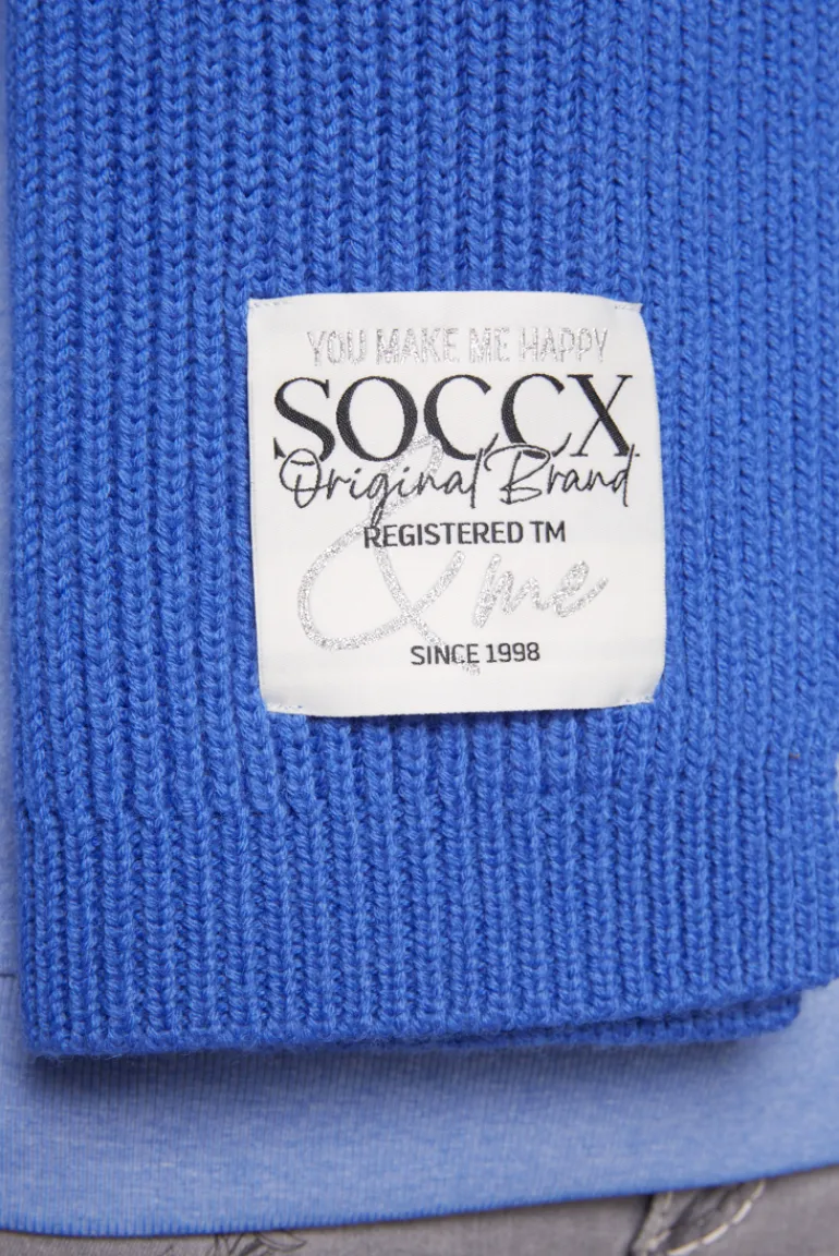 Outlet CAMP DAVID & SOCCX Schal in Rippstrick mit Label Patch vividblue