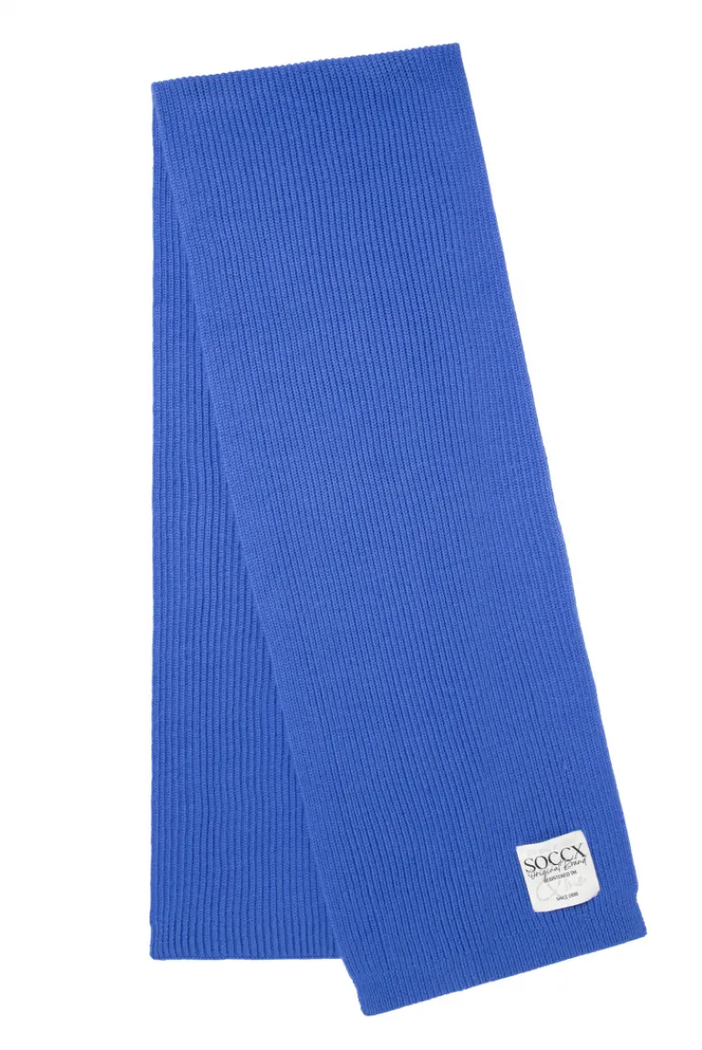 Outlet CAMP DAVID & SOCCX Schal in Rippstrick mit Label Patch vividblue