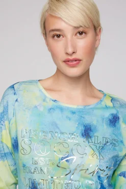 Store CAMP DAVID & SOCCX Shirt mit All Over Print und 3/4-Ärmeln ivory