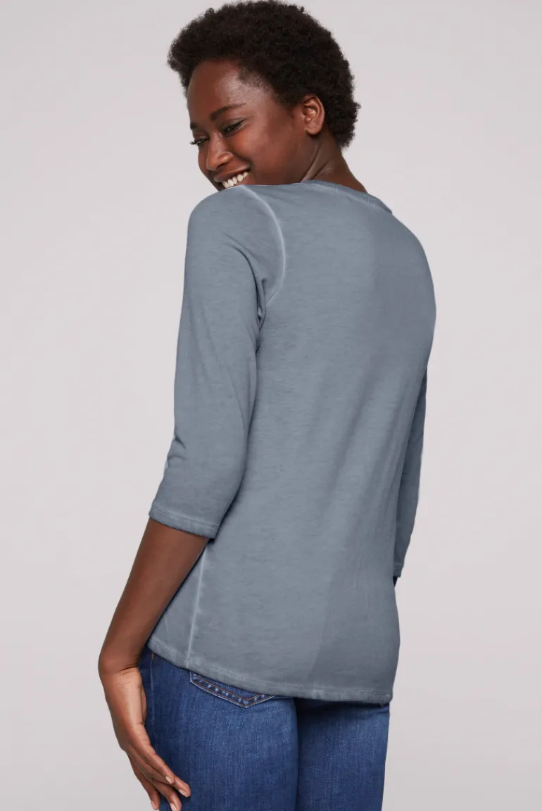 Hot CAMP DAVID & SOCCX Shirt mit Wording Print und Schmucksteinen cold grey coldgrey