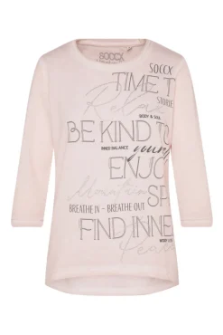 Shop CAMP DAVID & SOCCX Shirt mit Wording Print und Schmucksteinen rose blush roseblush