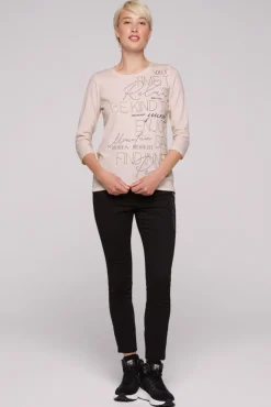 Shop CAMP DAVID & SOCCX Shirt mit Wording Print und Schmucksteinen rose blush roseblush