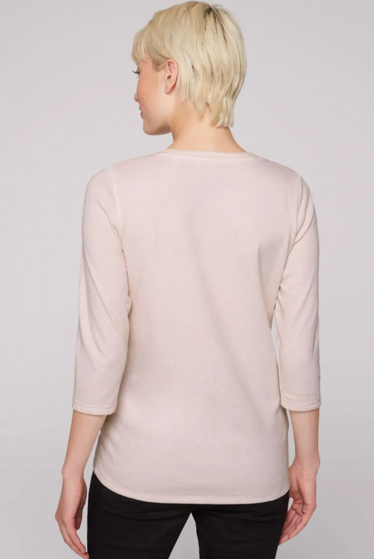 Shop CAMP DAVID & SOCCX Shirt mit Wording Print und Schmucksteinen rose blush roseblush