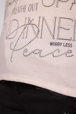 Shop CAMP DAVID & SOCCX Shirt mit Wording Print und Schmucksteinen rose blush roseblush