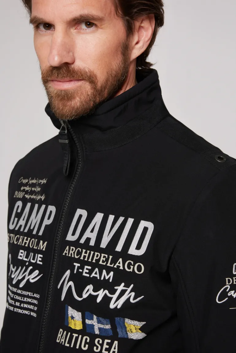 Best CAMP DAVID & SOCCX Softshelljacke im Blouson-Stil mit Artworks black