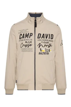 Cheap CAMP DAVID & SOCCX Softshelljacke im Blouson-Stil mit Artworks neutral beige neutralbeige