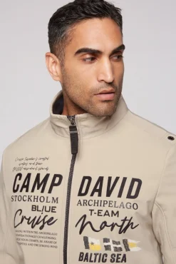 Cheap CAMP DAVID & SOCCX Softshelljacke im Blouson-Stil mit Artworks neutral beige neutralbeige