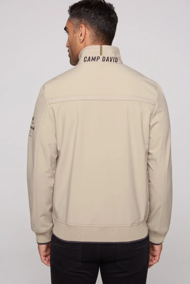 Cheap CAMP DAVID & SOCCX Softshelljacke im Blouson-Stil mit Artworks neutral beige neutralbeige