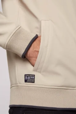 Cheap CAMP DAVID & SOCCX Softshelljacke im Blouson-Stil mit Artworks neutral beige neutralbeige