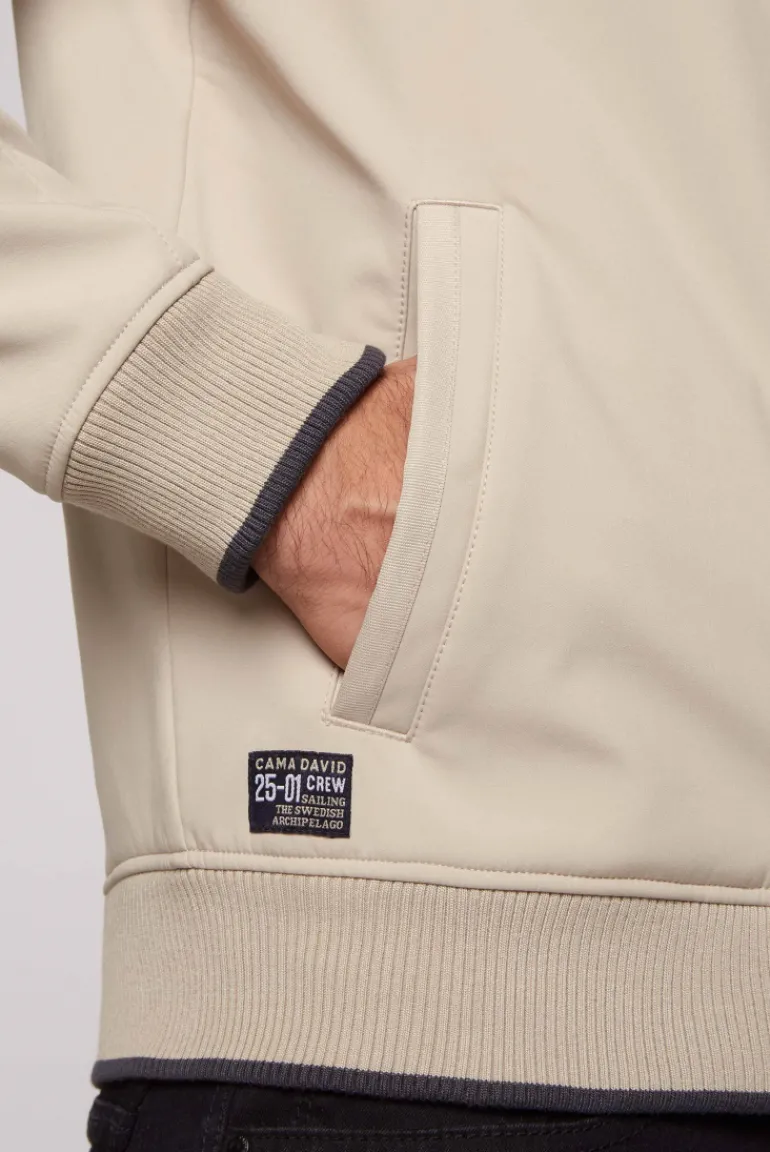 Cheap CAMP DAVID & SOCCX Softshelljacke im Blouson-Stil mit Artworks neutral beige neutralbeige