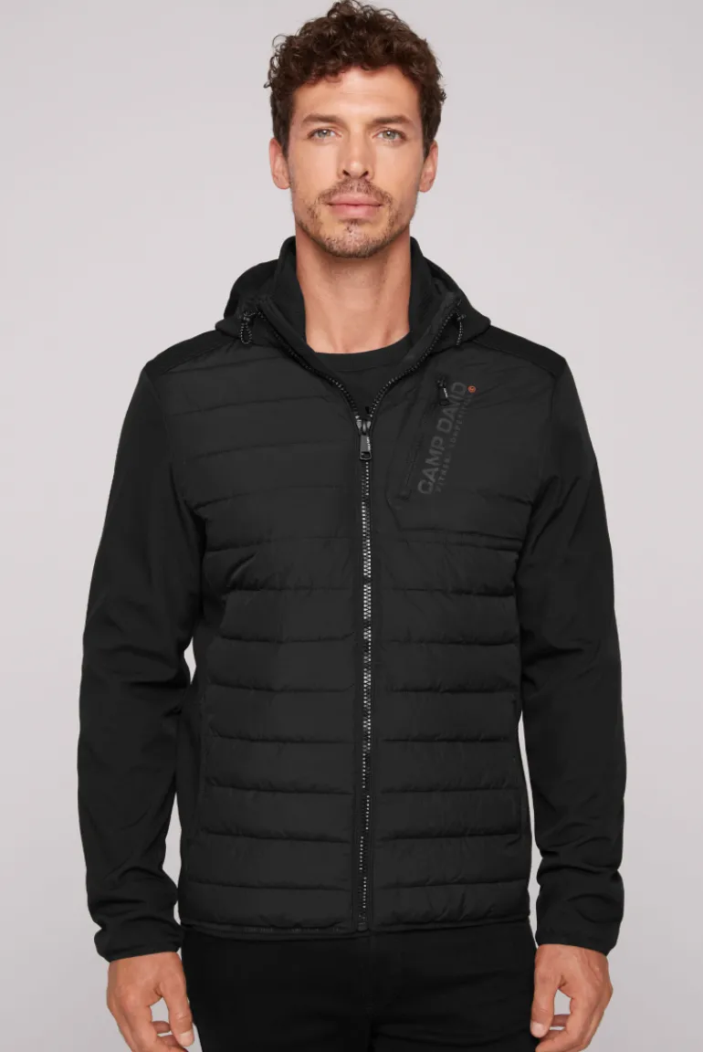 Clearance CAMP DAVID & SOCCX Softshelljacke im Materialmix mit Kapuze black