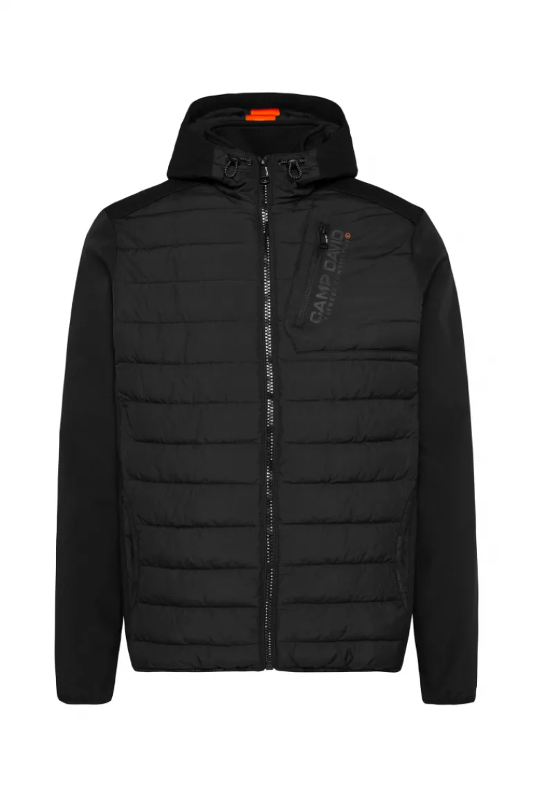 Clearance CAMP DAVID & SOCCX Softshelljacke im Materialmix mit Kapuze black