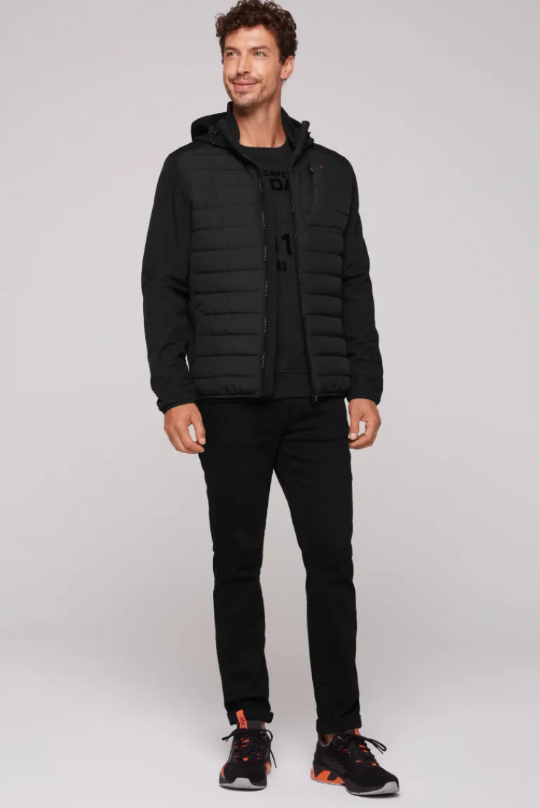 Clearance CAMP DAVID & SOCCX Softshelljacke im Materialmix mit Kapuze black
